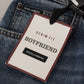 Jeans in denim a vita media con taglio boyfriend chic