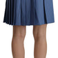 Elegant Pleated A-Line Mini Skirt with Bird Appliques