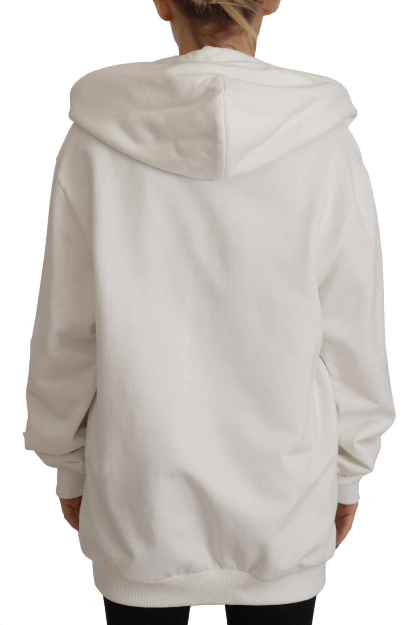Maglione con cappuccio bianco chic