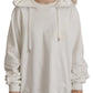 Maglione con cappuccio bianco chic