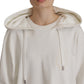 Maglione con cappuccio bianco chic