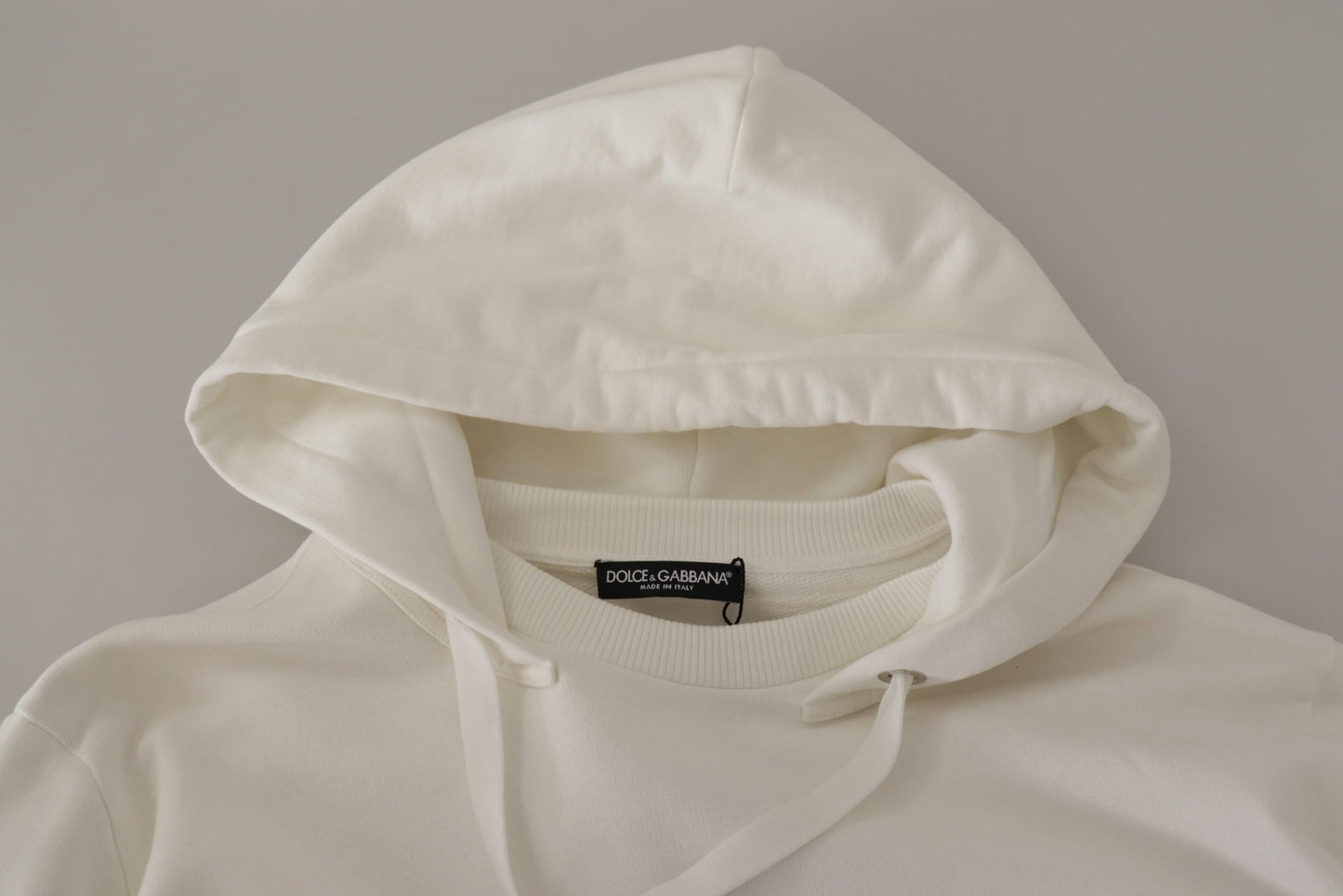 Maglione con cappuccio bianco chic