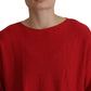 Eleganter roter Strickpullover aus Wollmischung