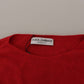 Eleganter roter Strickpullover aus Wollmischung