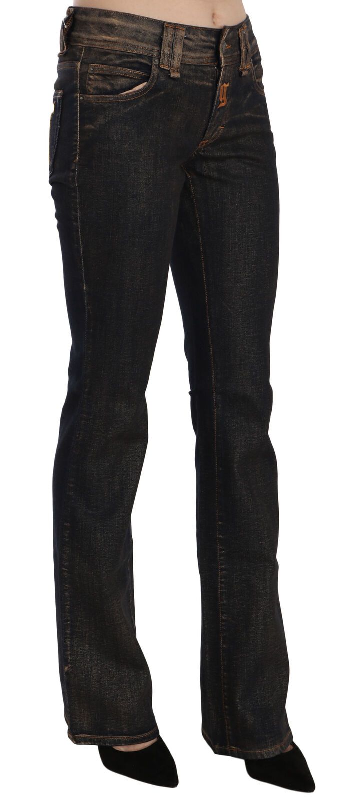 Schicker ausgestellter schwarzer Denim mit mittlerer Taille