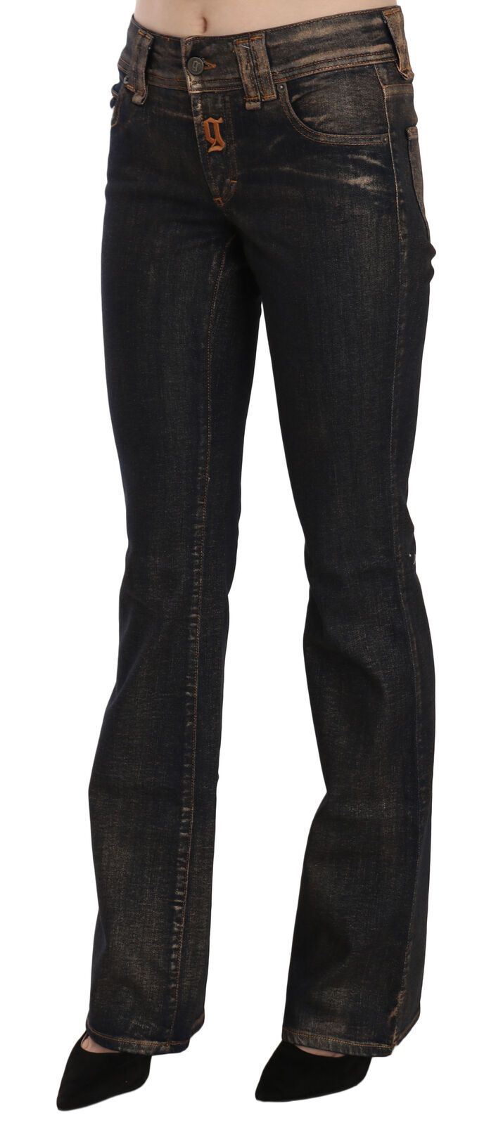 Schicker ausgestellter schwarzer Denim mit mittlerer Taille