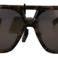 Chic Aviator Mirrored Brown Sunglasses