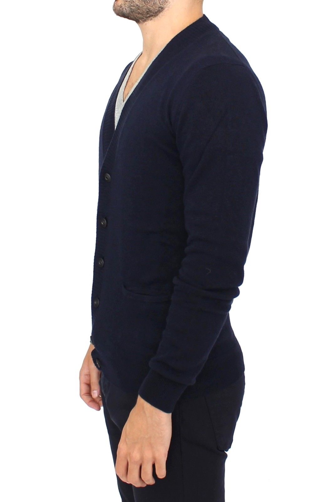 Schicker blauer Cardigan aus Wollmischung