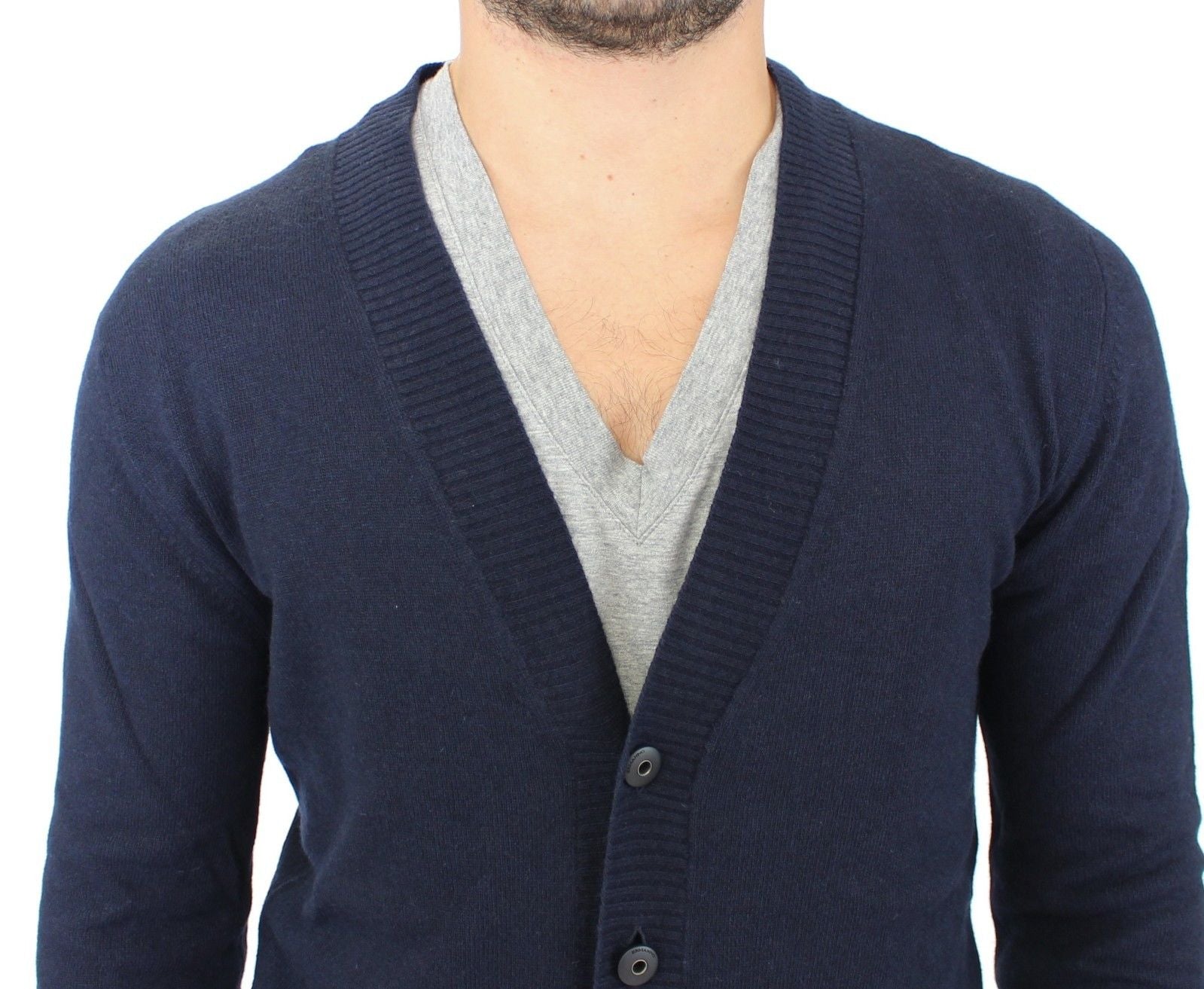 Schicker blauer Cardigan aus Wollmischung