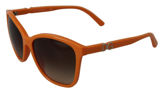 Schicke orangefarbene runde Sonnenbrille für Damen