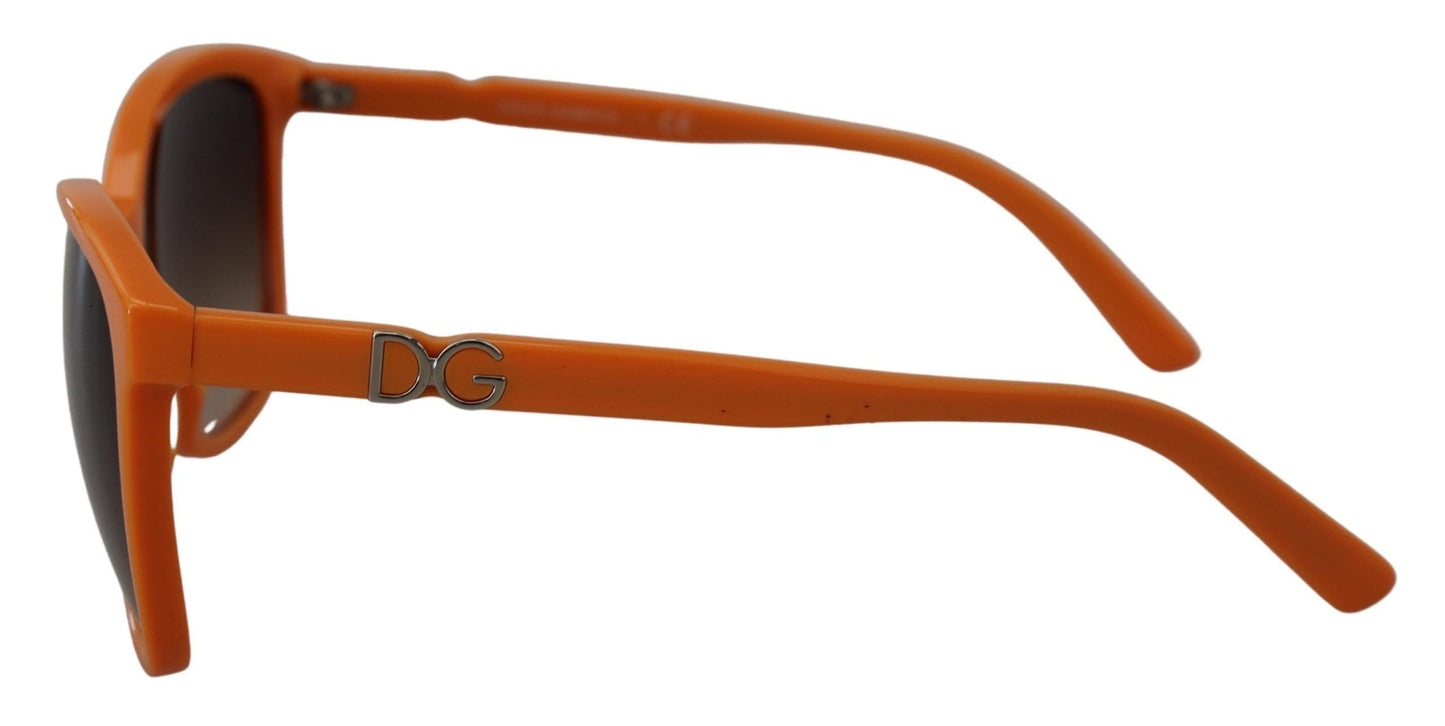 Schicke orangefarbene runde Sonnenbrille für Damen