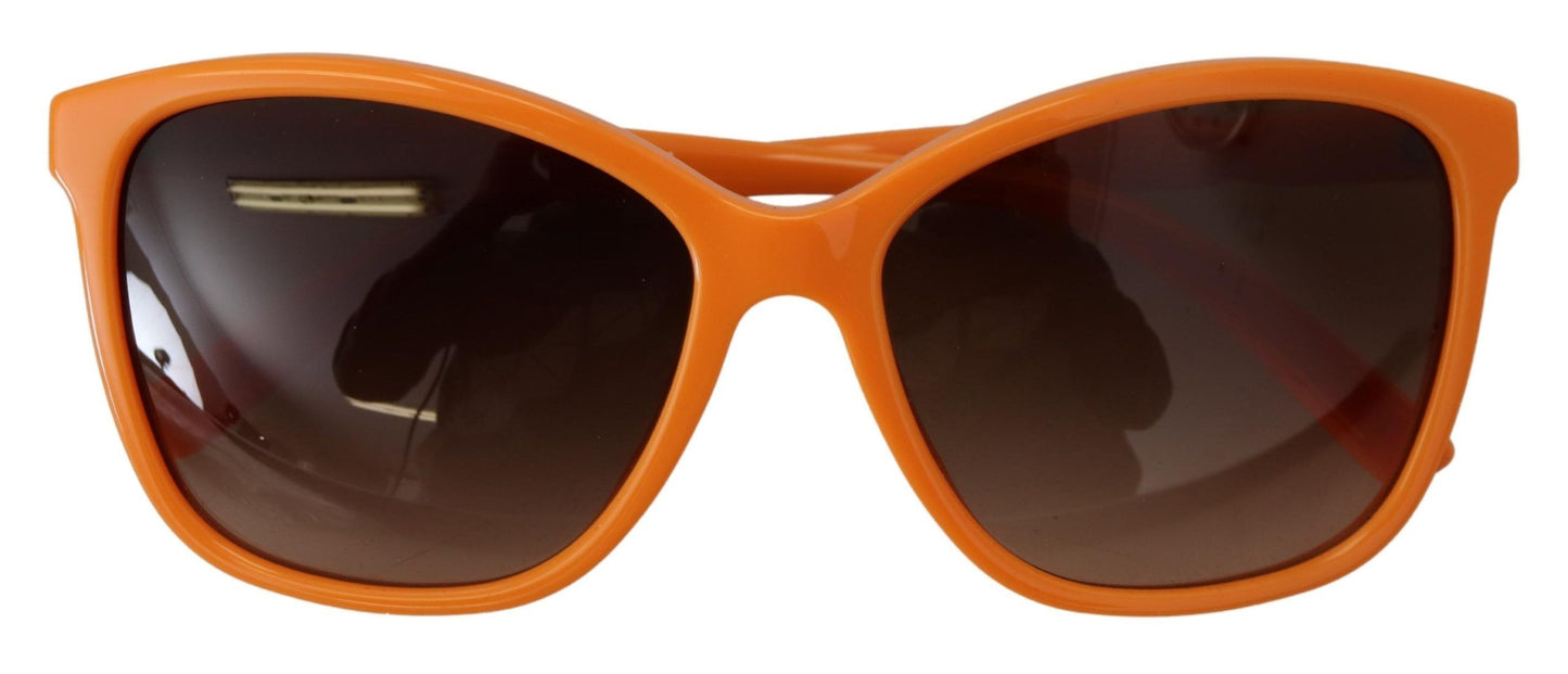 Schicke orangefarbene runde Sonnenbrille für Damen