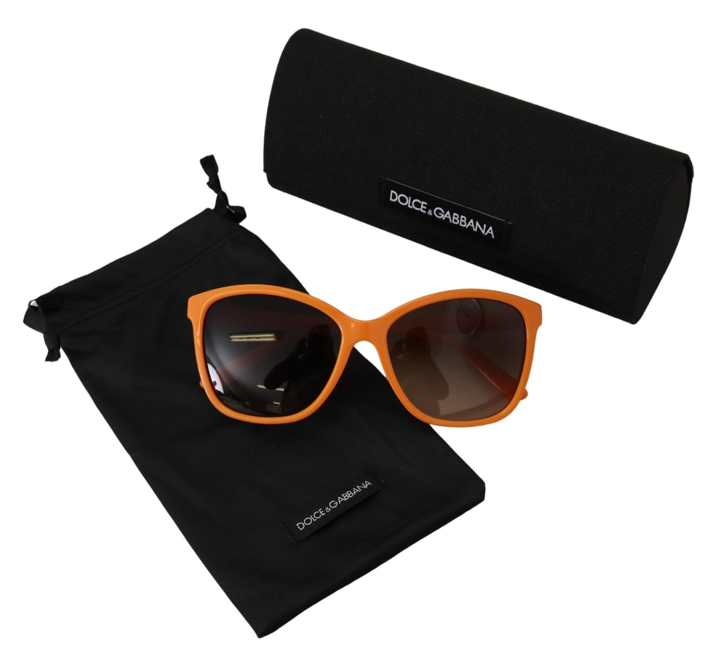 Schicke orangefarbene runde Sonnenbrille für Damen