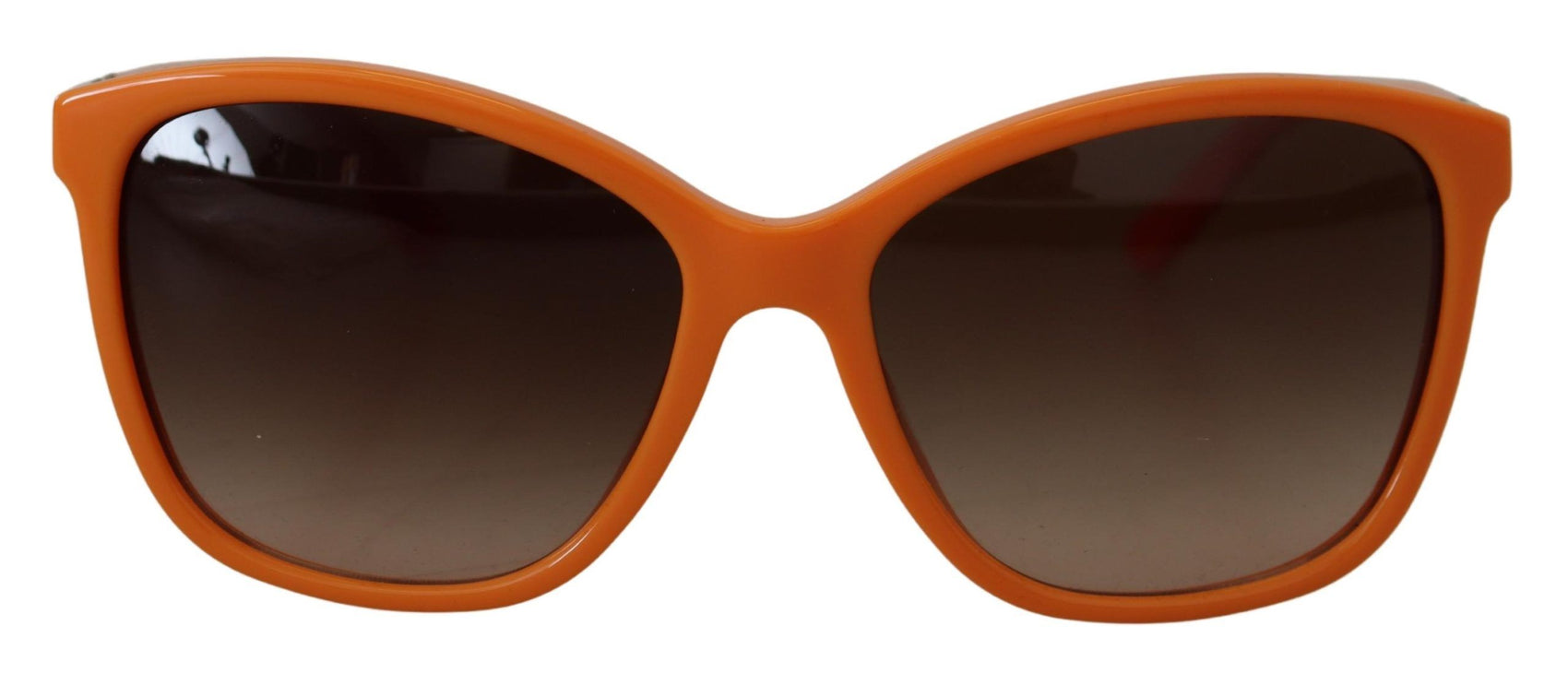 Schicke orangefarbene runde Sonnenbrille für Damen