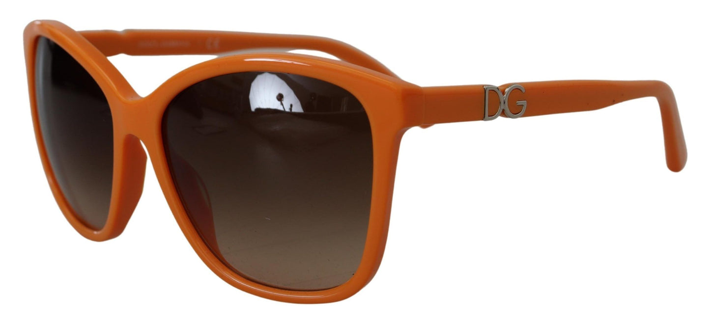 Schicke orangefarbene runde Sonnenbrille für Damen