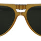 Chic Yellow Aviator Acetate Sunglasses