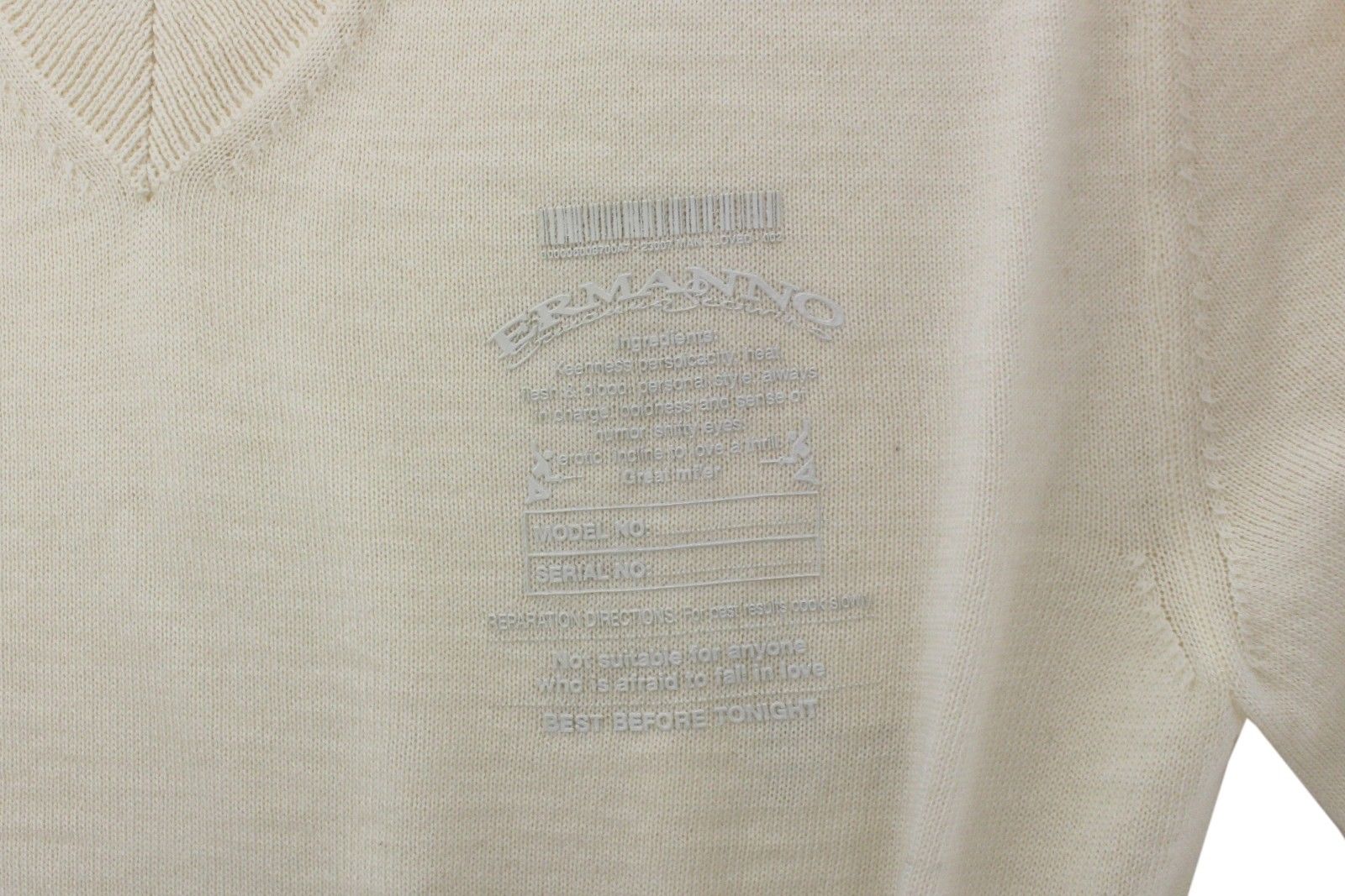 Off-White Pullover aus Wollmischung mit V-Ausschnitt