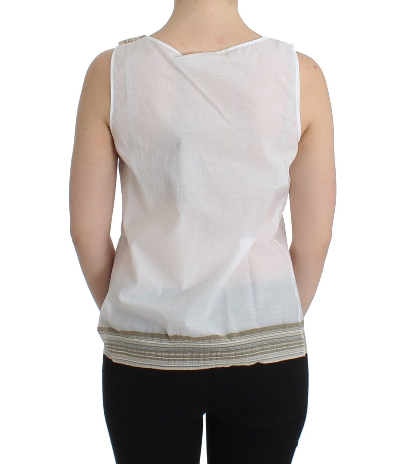 Elegantes weißes ärmelloses Top mit Schleife