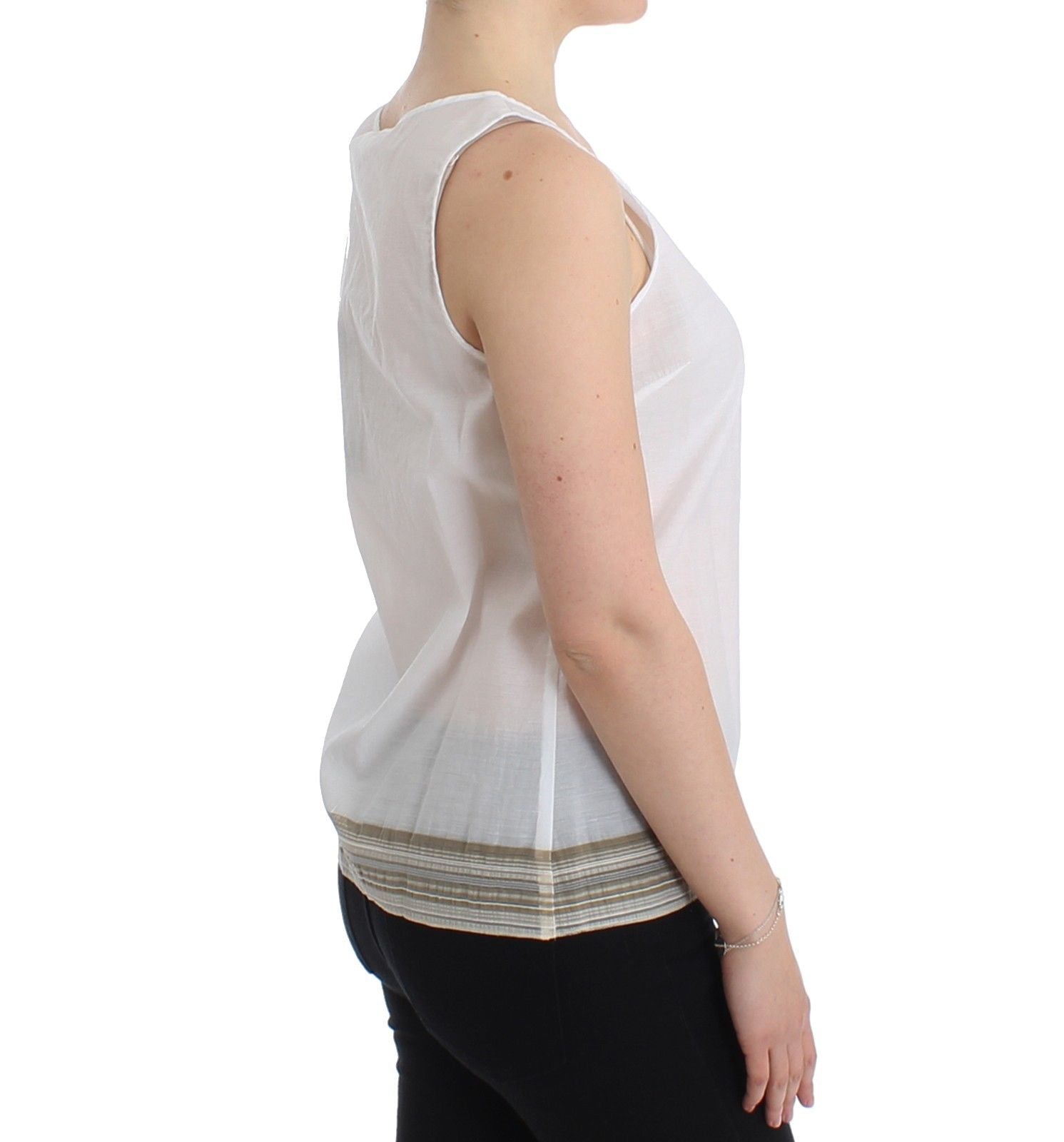 Elegantes weißes ärmelloses Top mit Schleife