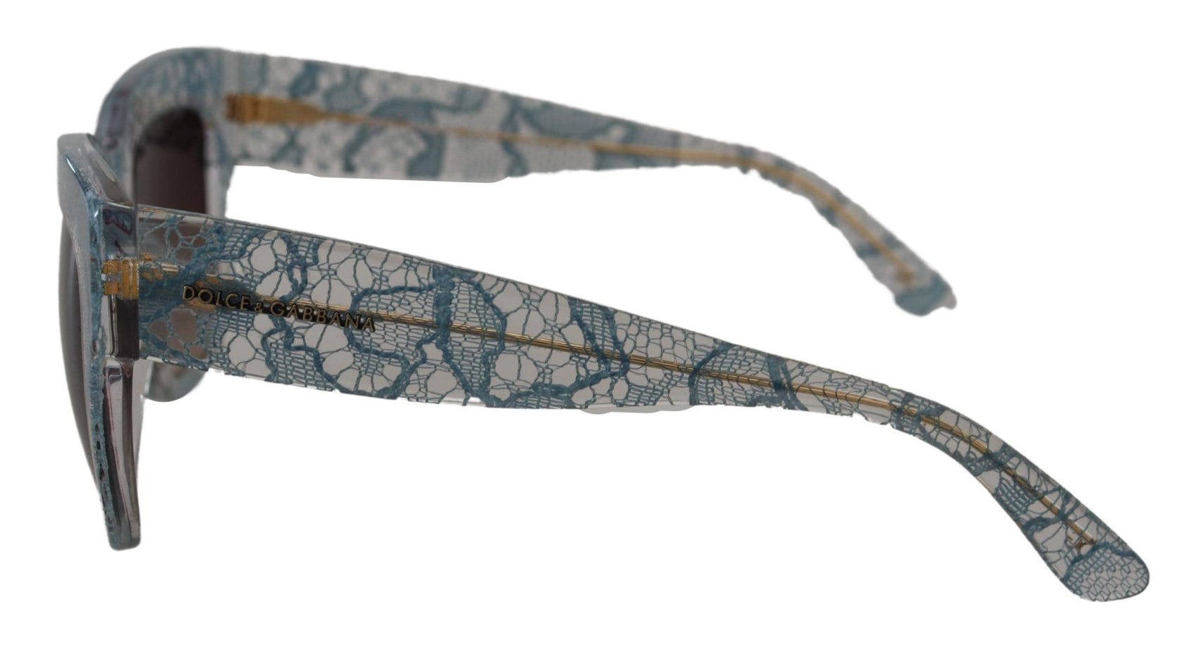 Elegante blaue Sonnenbrille mit Spitzendetail