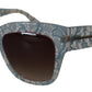 Elegant Lace Detail Blue Sunglasses