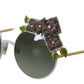 Elegant Floral Embellished Gold Sunglasses