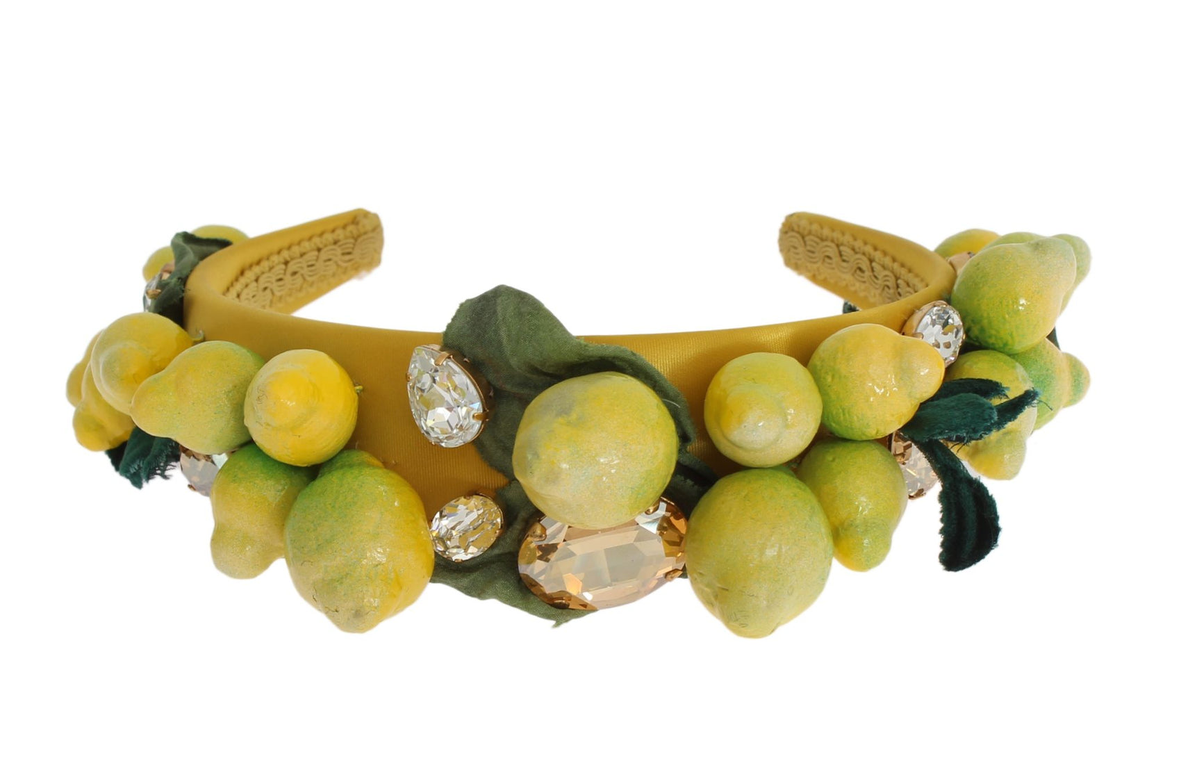 Exquisites Seidenkristall-Zitronen-Stirnband-Diadem