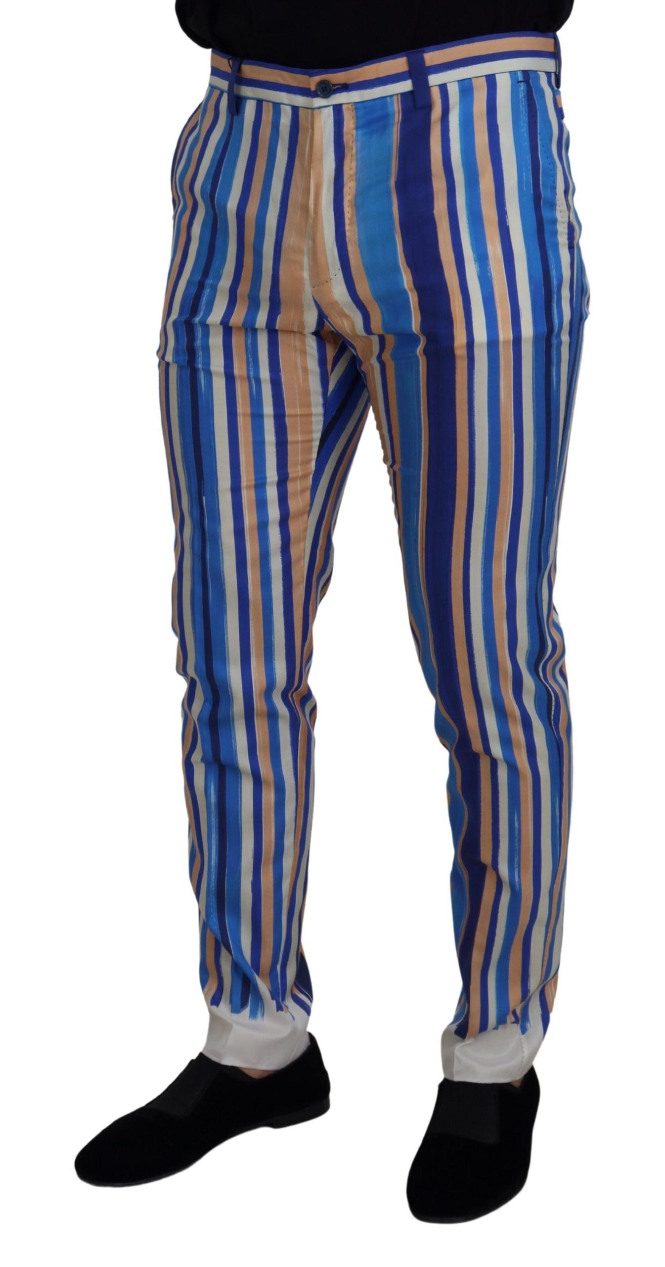 Elegante, gestreifte Chinos im Slim Fit