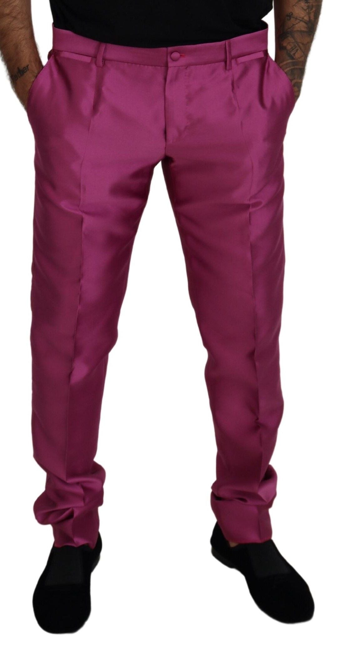 Elegante Slim Fit Anzughose in Pink