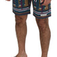 Dolce & Gabbana Multicolor Striped Stretch Cotton Shorts
