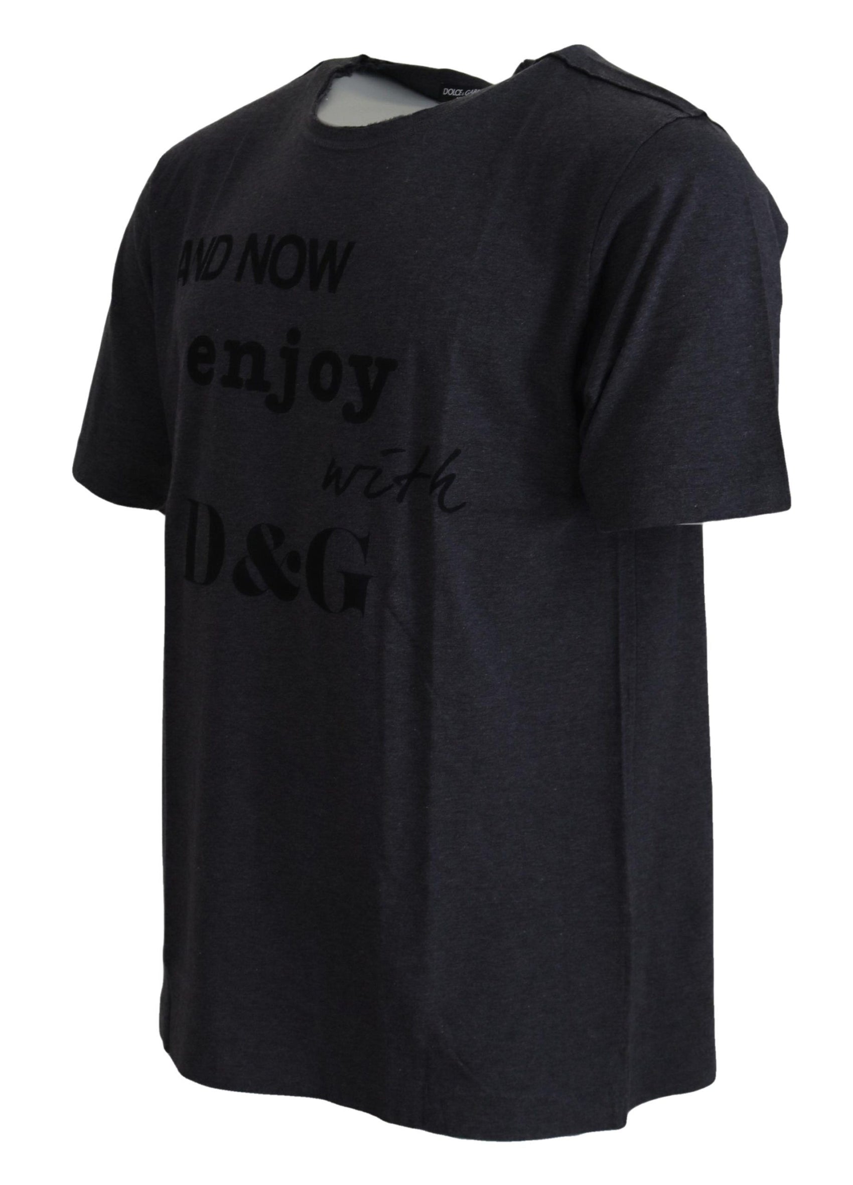 Elegantes graues T-Shirt mit Rundhalsausschnitt und Motiv