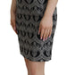 Dolce & Gabbana Black Gray Jacquard Sheath Bodycon Dress