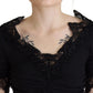 Dolce & Gabbana Black Sheath Midi Bodycon Lace Silk Dress