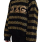 Dolce & Gabbana Black Gold D&G Crystal Cashmere Sweater