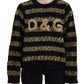 Dolce & Gabbana Black Gold D&G Crystal Cashmere Sweater