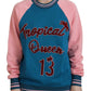 Maglione in cotone con paillettes Tropical Queen