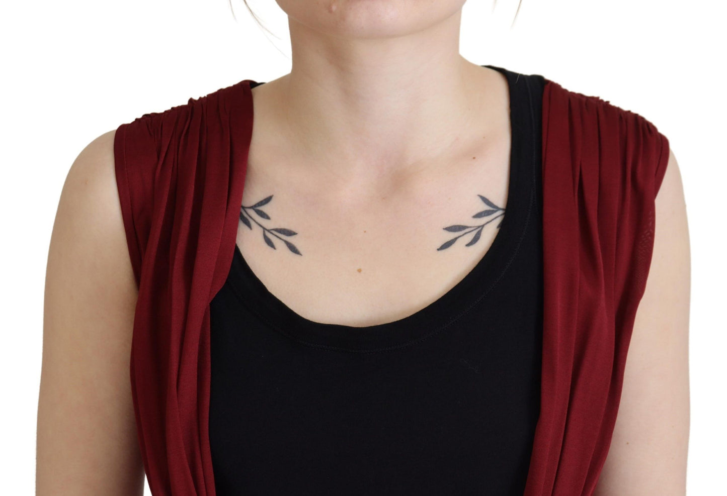 Bordeauxrote Bluse aus Seidenmischung