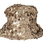 Elegant Sequined Gold Bucket Hat