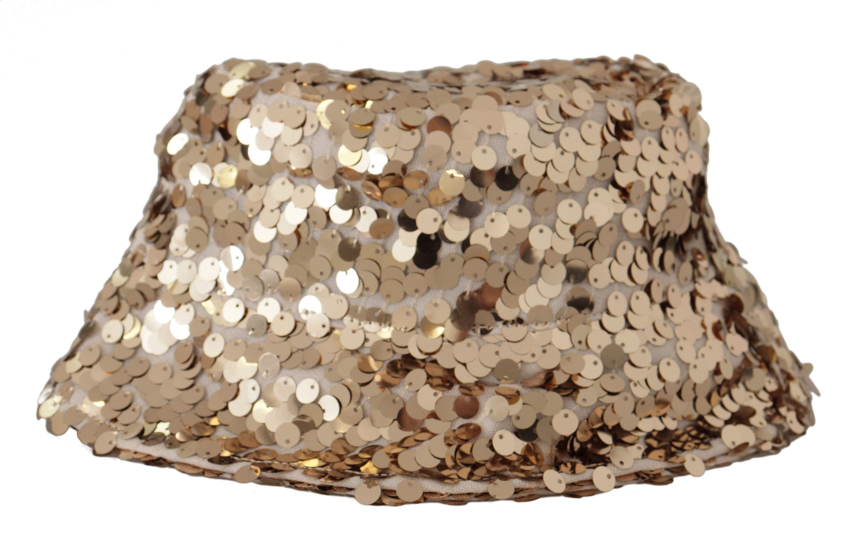 Eleganter goldener Fischerhut mit Pailletten