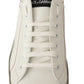 Elegant White & Gold Leather Sneakers