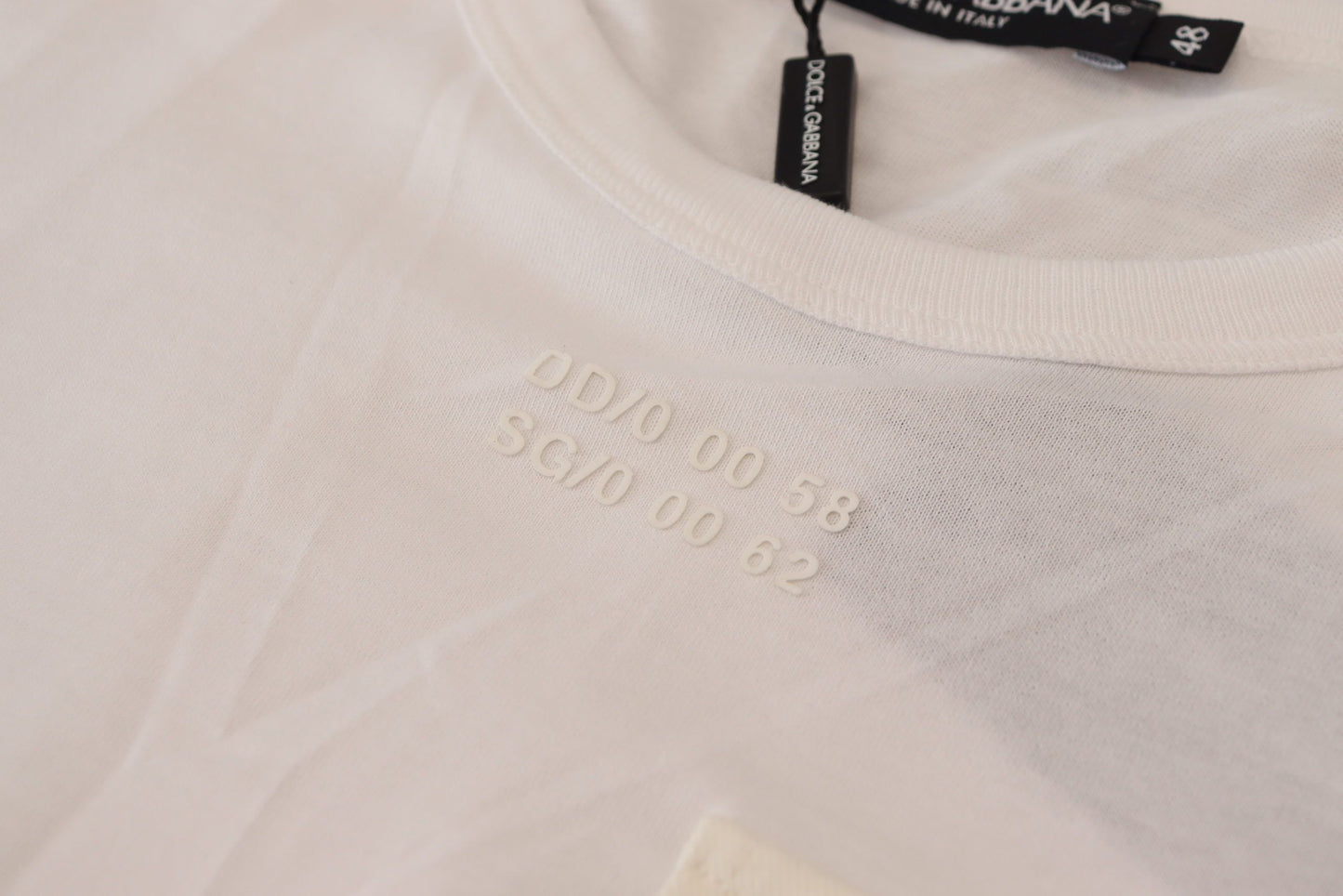 Elegantes weißes Baumwoll-T-Shirt mit DG-Brusttasche