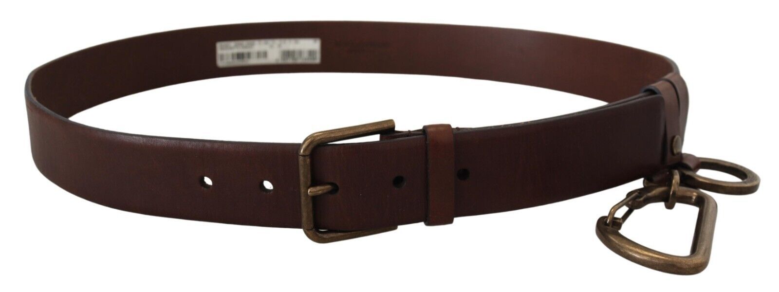 Elegante cintura in pelle marrone con fibbia in metallo