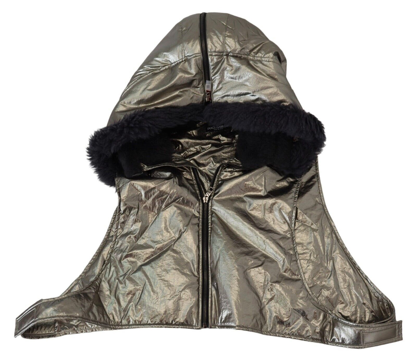 Elegante cappello avvolgente in argento per tutta la testa