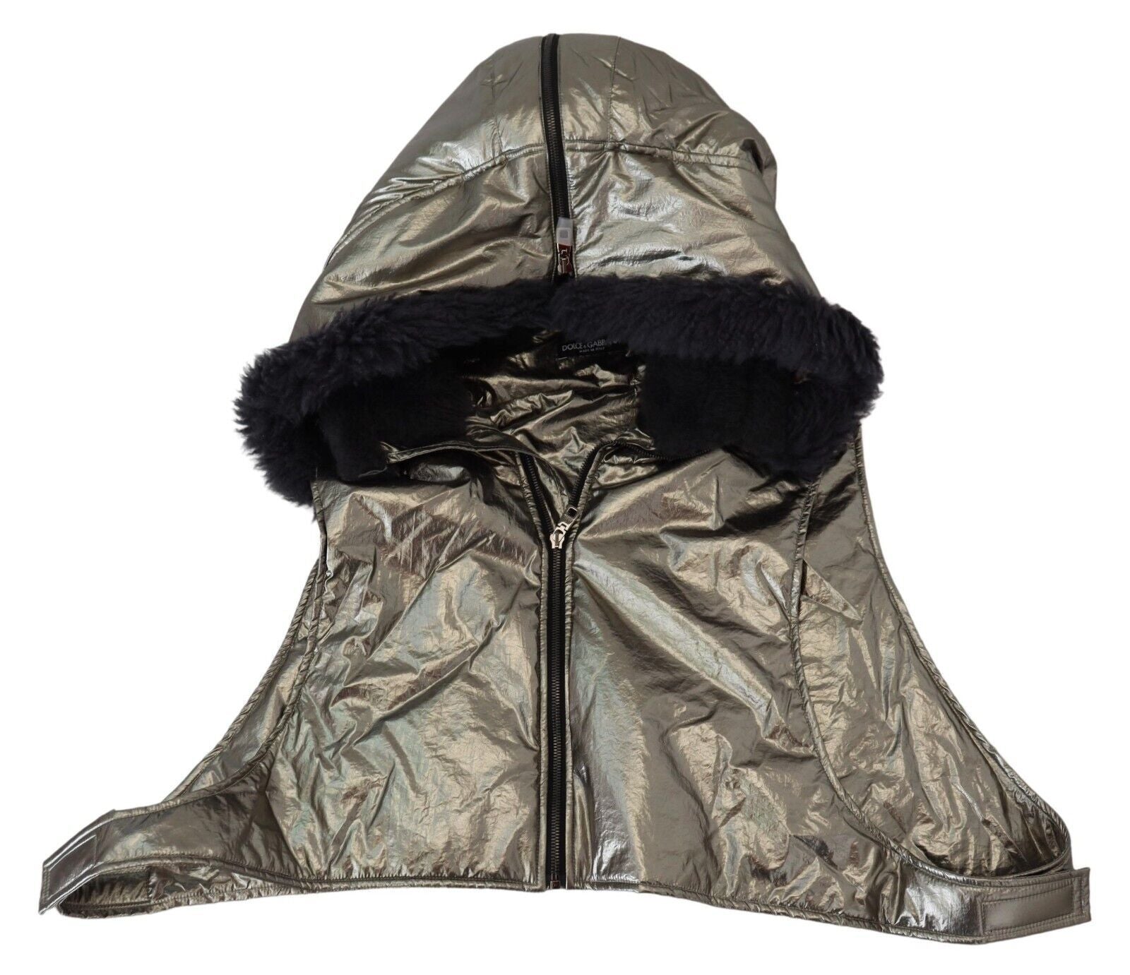 Elegante cappello avvolgente in argento per tutta la testa