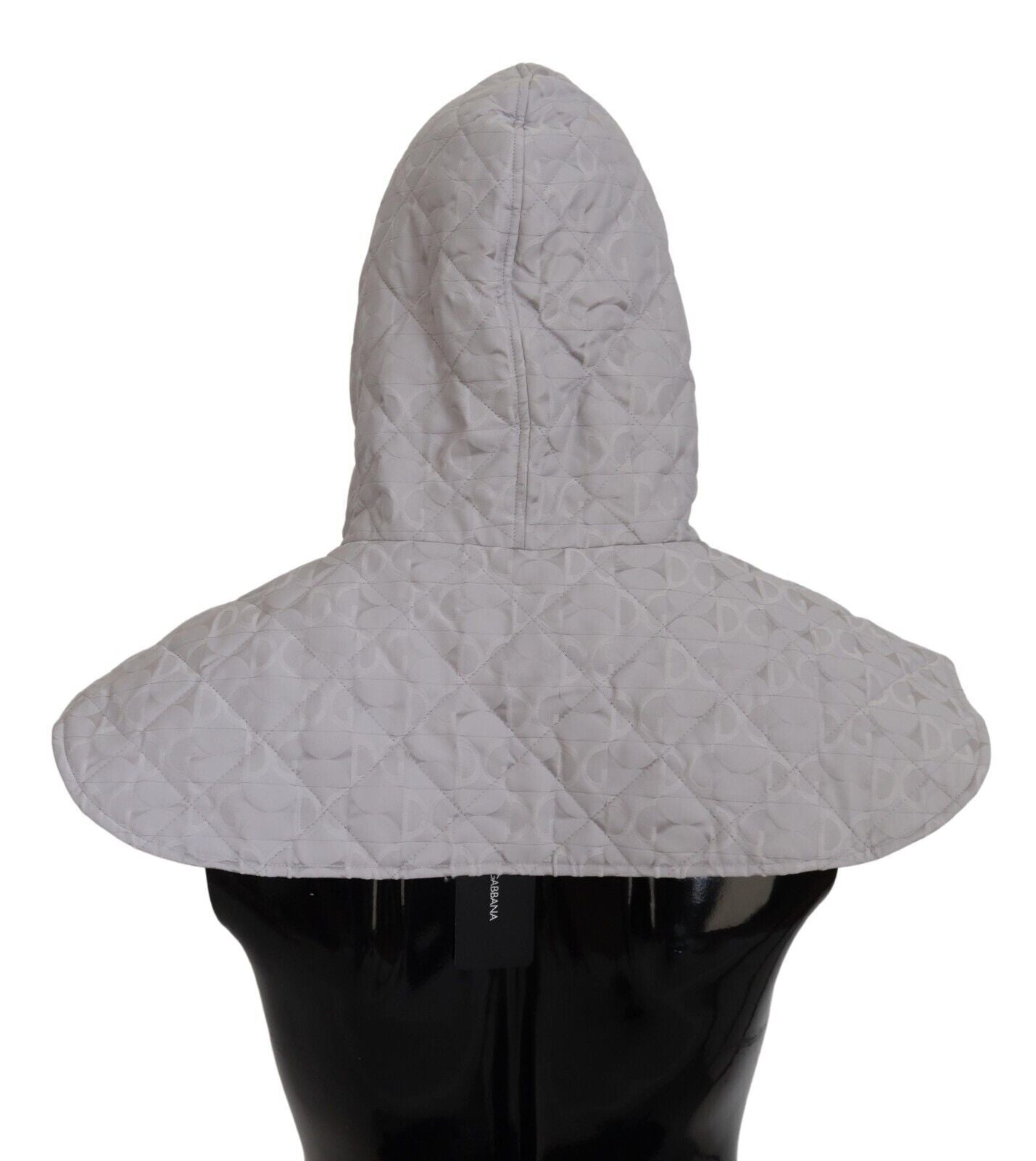 Elegante cappello avvolgente in nylon bianco per tutta la testa