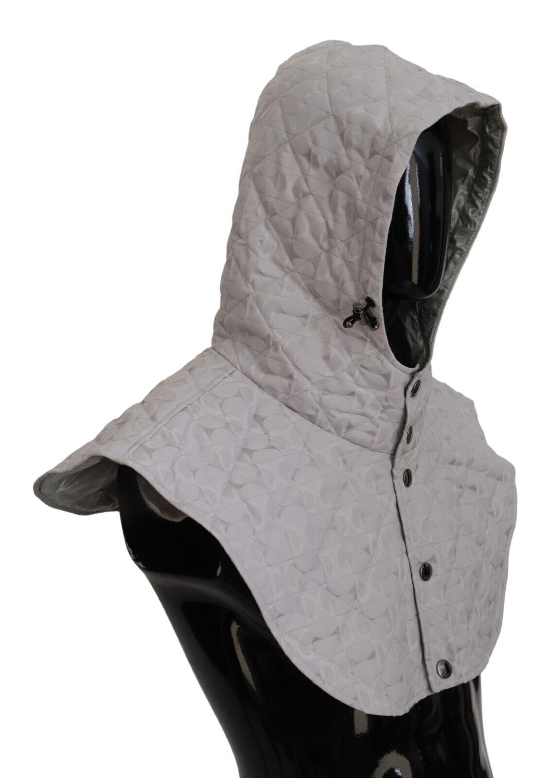 Elegante cappello avvolgente in nylon bianco per tutta la testa