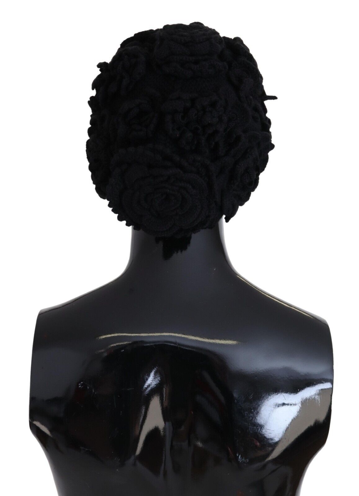Elegante schwarze Beanie-Mütze aus Schurwolle