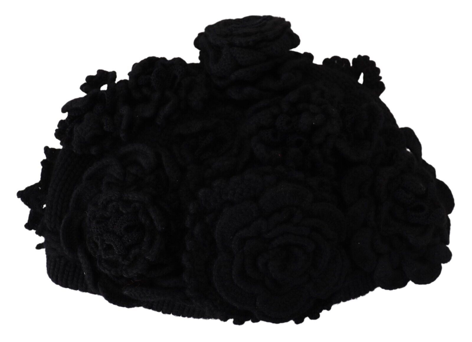 Elegante schwarze Beanie-Mütze aus Schurwolle