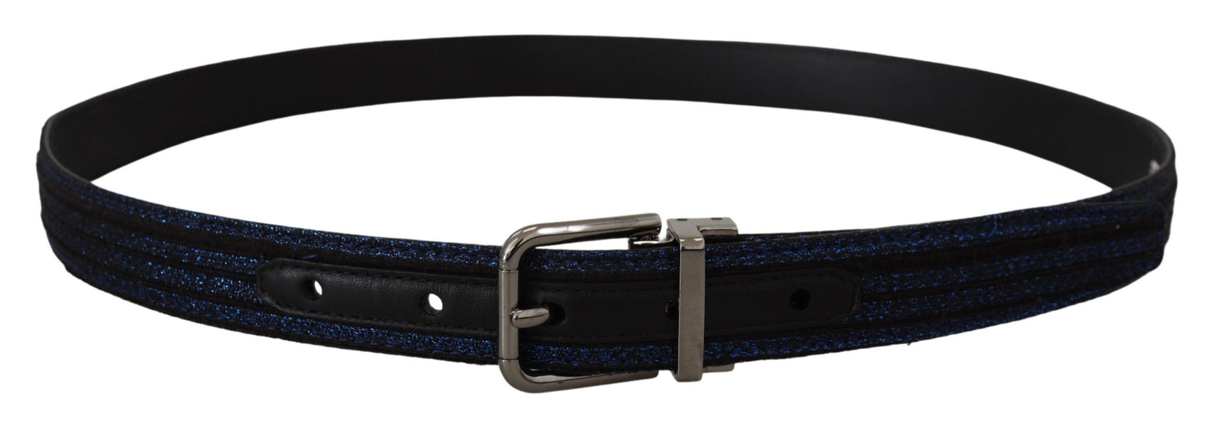 Elegante cintura in pelle jacquard blu