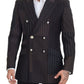 Multicolor Wool Silk Blend Slim Fit Blazer